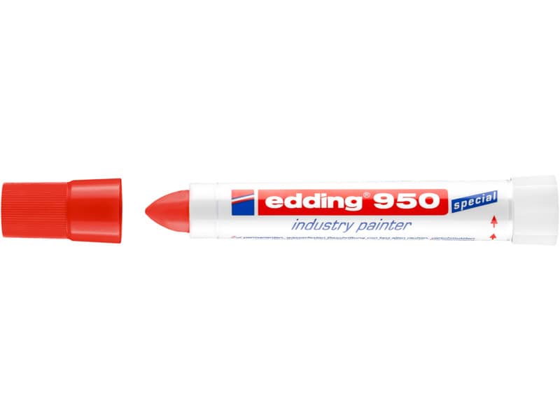 Marcatore a cera edding 950 punta conica 10 mm rosso 4-950002