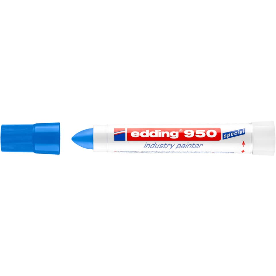 Marcatore a cera edding 950 punta conica 10 mm blu 4-950003