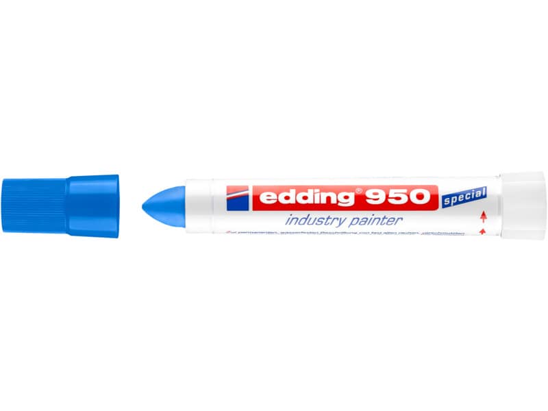 Marcatore a cera edding 950 punta conica 10 mm blu 4-950003