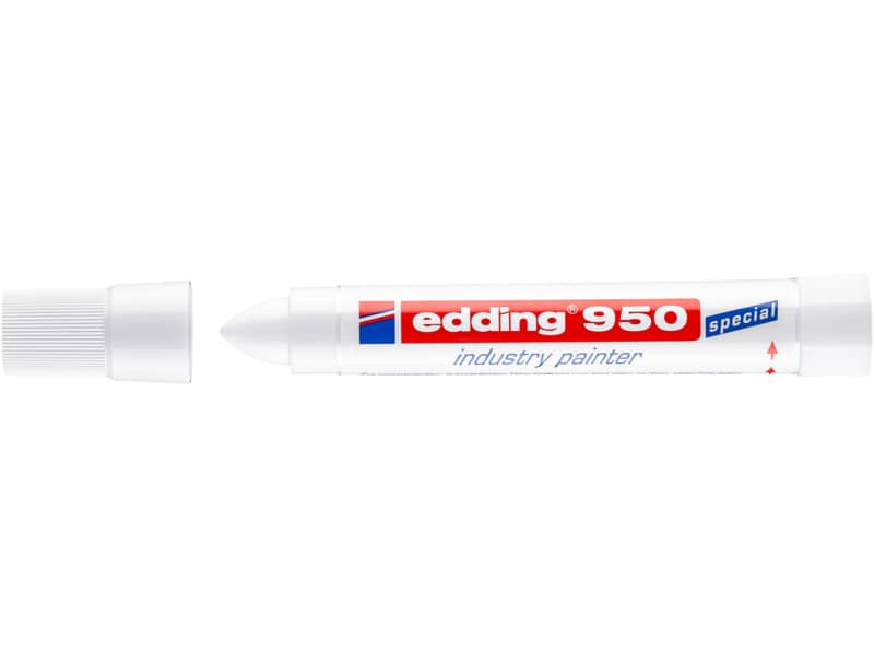 Marcatore a cera edding 950 punta conica 10 mm bianco 4-950049