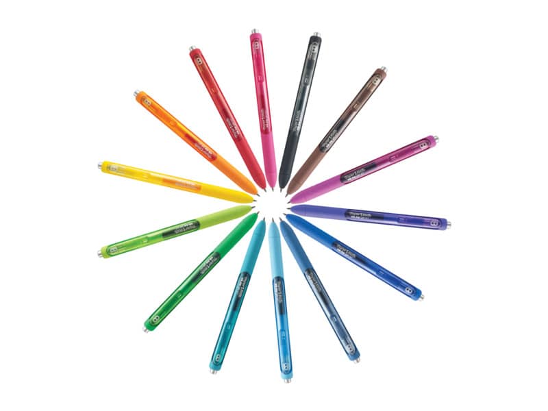 Penne a scatto Paper Mate InkJoy Gel RT 0,7 mm assortiti (rosa, lime, viola, blue grey)  wallet da 4 - 1978321