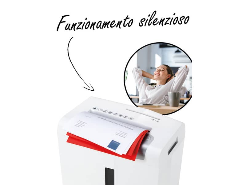 Distruggidocumenti uso moderato HSM Shredstar S10 - P-2 - 18 L - taglio a strisce 6 mm - bianco/argento - 1042121