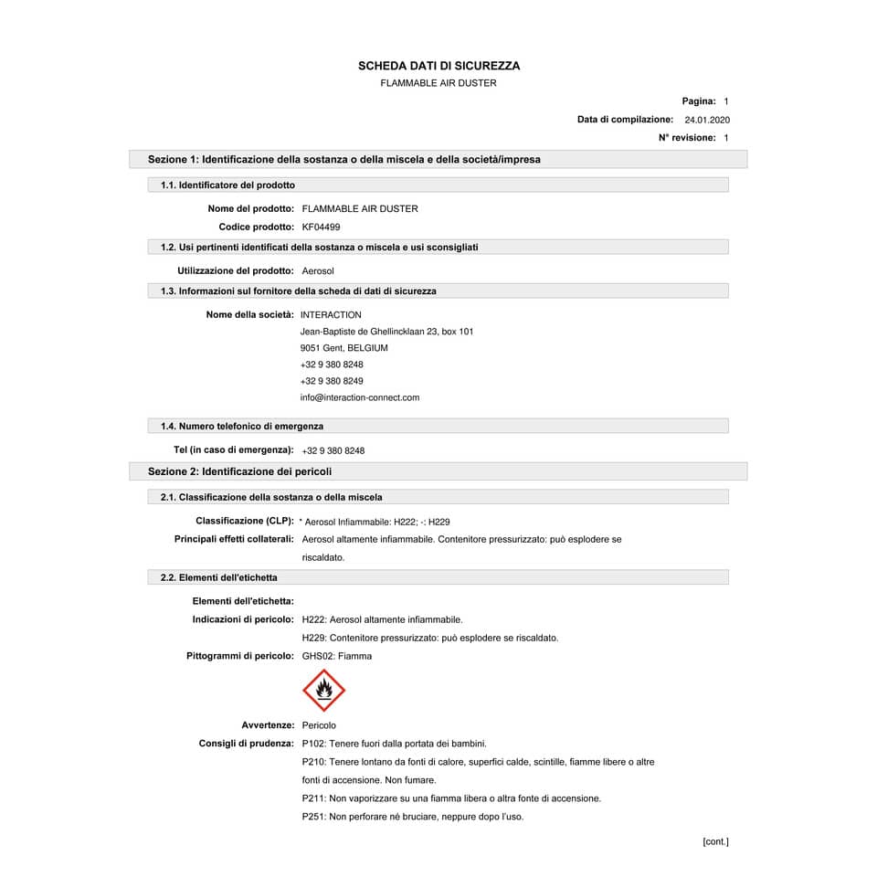 Bomboletta di aria compressa Q-Connect utilizzabile in verticale priva di HFC 400 ml - KF04499
