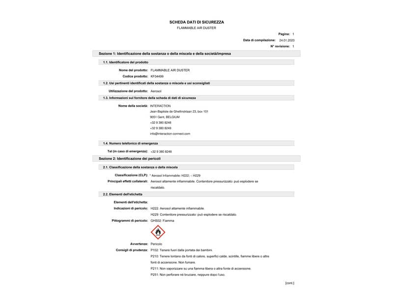 Bomboletta di aria compressa Q-Connect utilizzabile in verticale priva di HFC 400 ml - KF04499