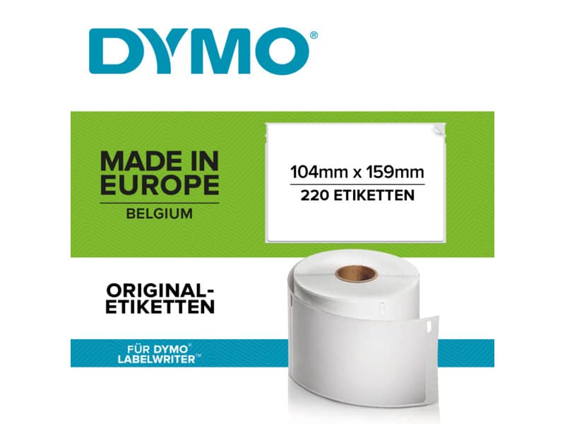 Rotolo da 220 etichette Dymo LabelWriter Ship XL 104x159mm bianco S0904980