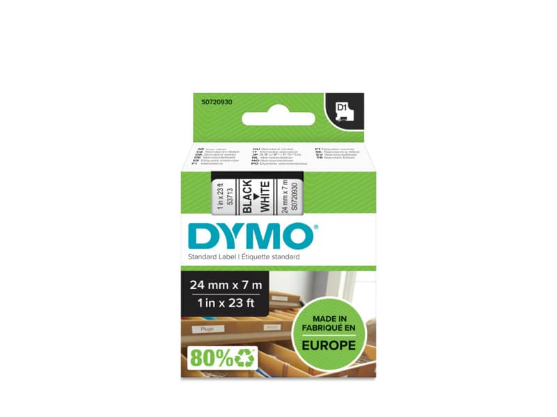Nastro per etichettatrici Dymo D1 24 mm x 7 m nero/bianco S0720930