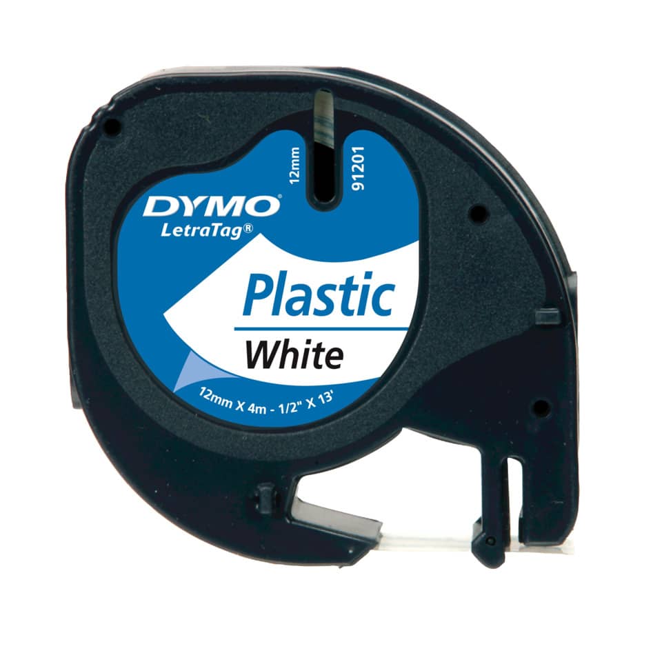 Nastro per etichettatrici Dymo LetraTag plastica 12 mm x 4 m nero/bianco S0721660
