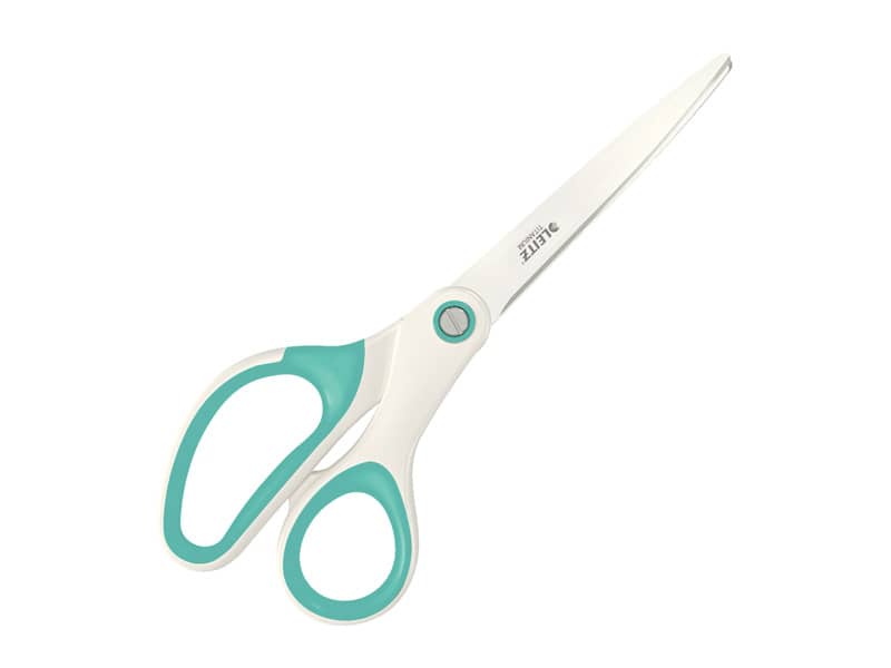 Forbici da ufficio Leitz WOW asimmetrica acciaio inox rivestito in titanio acqua marina metallizzato 20,5 cm - 53192051