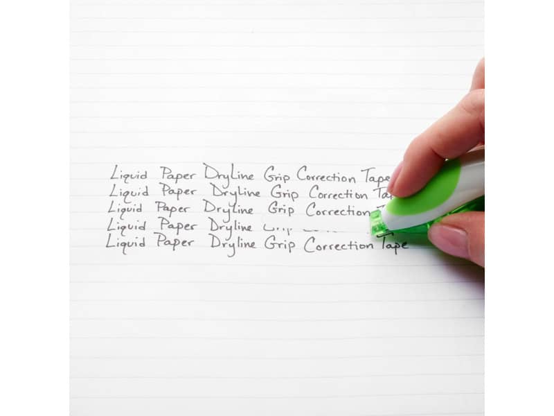 Correttore a nastro Liquid Paper Dryline Grip 5 mm x 8,5 mt assortiti Conf. 12 pezzi - 1862884