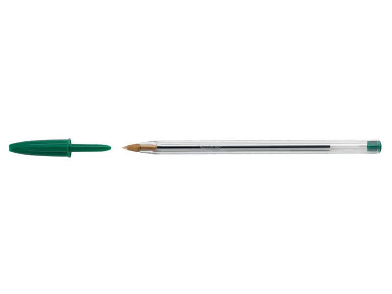 Penna a sfera BIC Cristal M 1 mm verde  Conf. 50 pezzi - 8373629