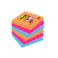 Foglietti riposizionabili Post-it® Super Sticky Bangkok 76x76 mm assortiti conf. 6 blocchetti da 90 ff - 654-6SS-EG