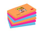 Foglietti riposizionabili Post-it® Super Sticky Bangkok 76x127 mm assortiti conf. 6 blocchetti da 90 ff - 655-6SS-EG