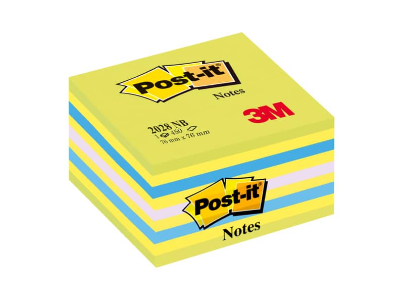 Foglietti riposizionabili Post-it® Notes Cubo Neon 76x76 mm 450 ff blu neon 2028-NB