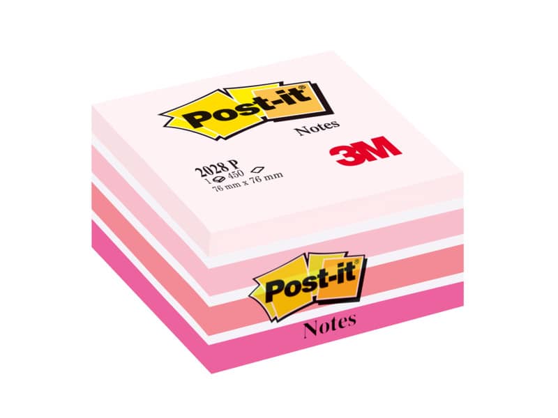 Foglietti riposizionabili Post-it® Notes Cubo 76x76 mm 450 ff rosa pastello 2028-P