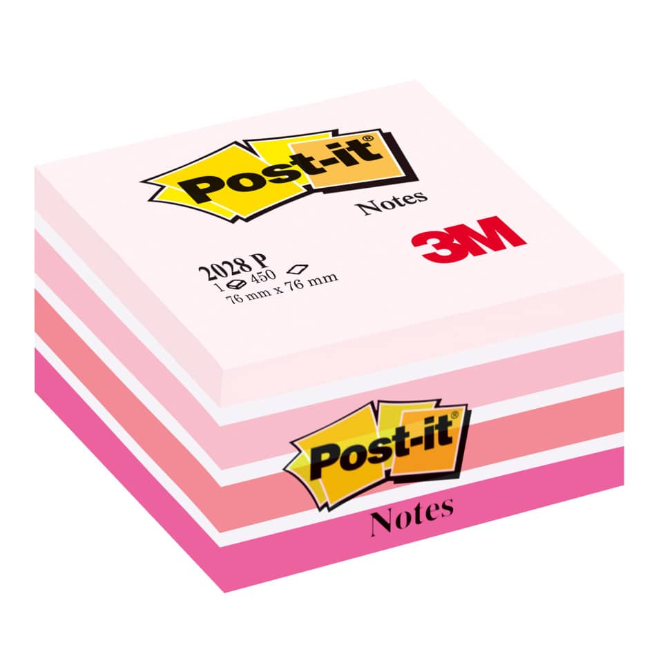 Foglietti riposizionabili Post-it® Notes Cubo 76x76 mm 450 ff rosa pastello 2028-P