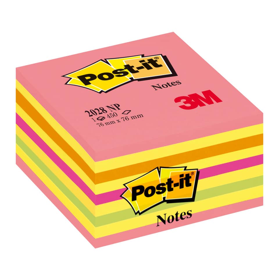 Foglietti riposizionabili Post-it® Notes Cubo Neon 76x76 mm 450 ff rosa neon 2028-NP