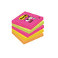 Foglietti riposizionabili Post-it® Super Sticky Cape Town 76x76 mm assortiti conf. 5 blocchetti da 90 ff - 654S-N