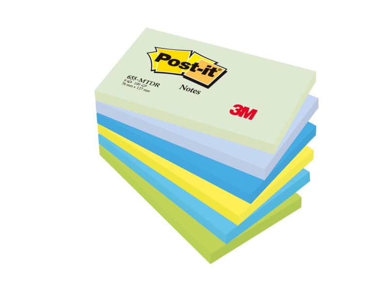 Foglietti riposizionabili Post-it® Notes Dream 76x127 mm assortiti conf. 6 bloc. da 100 ff - 655-MTDR