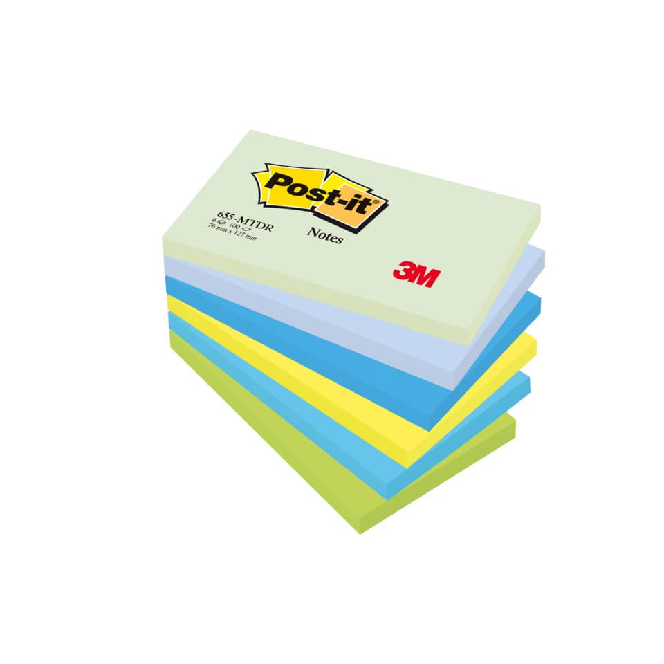 Foglietti riposizionabili Post-it® Notes Dream 76x127 mm assortiti conf. 6 bloc. da 100 ff - 655-MTDR