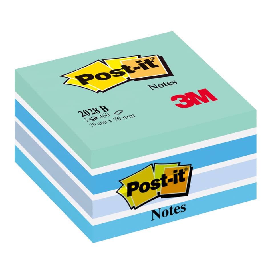 Foglietti riposizionabili Post-it® Notes Cubo 76x76 mm 450 ff blu pastello 2028-B