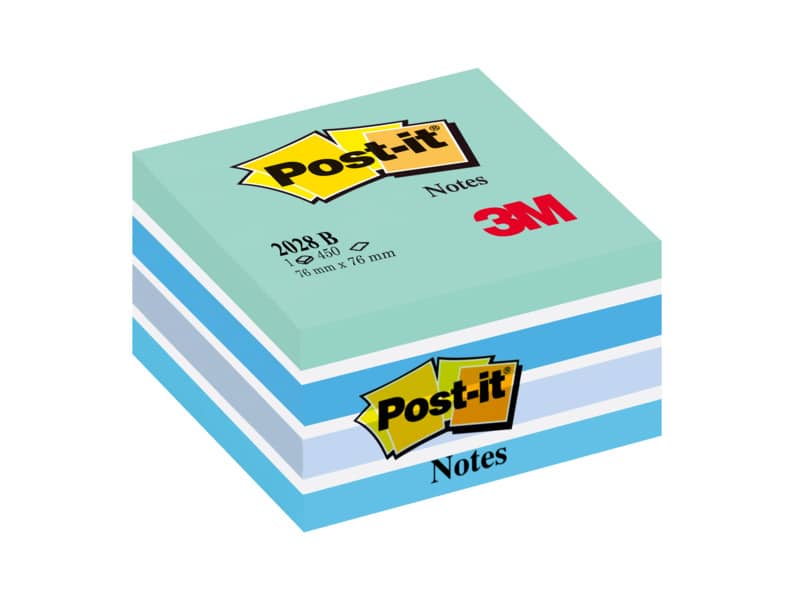 Foglietti riposizionabili Post-it® Notes Cubo 76x76 mm 450 ff blu pastello 2028-B