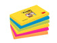 Foglietti riposizionabili Post-it® Super Sticky Rio de Janeiro 76x127mm assortiti conf. 6 blocch. da 90 ff - 655-6SS RIO