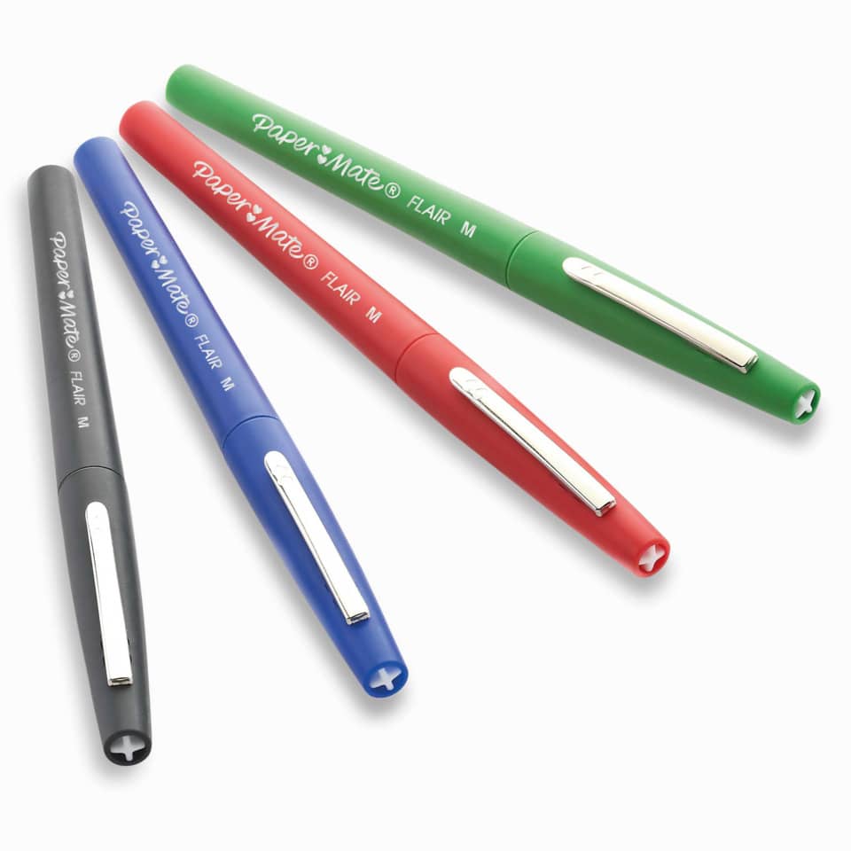 Penna punta fibra Flair/Nylon Paper Mate Flair/Nylon M 1,1 mm assortiti (nero, blu, rosso, verde)  set da 4 - S0917670