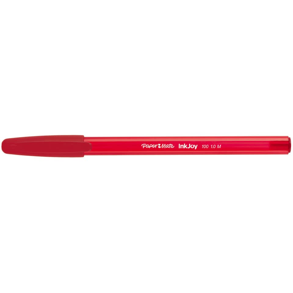 Penna a sfera stick Paper Mate Inkjoy 100 CAP ULV M 1 mm rosso S0957140