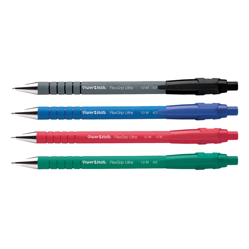 Penna a sfera a scatto Paper Mate Flexgrip Ultra M 1,0 mm assortiti espositore a 36 - S0189343