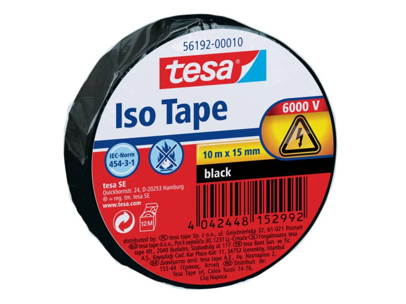 Nastro isolante tesa autoestinguente 15 mm x 10 m nero 56192-00010-22