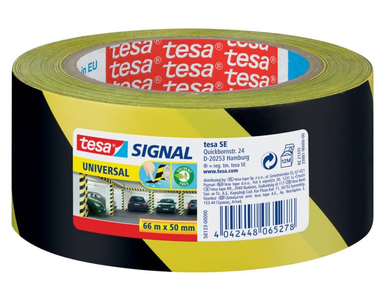 Nastro segnaletico tesa Signal Universale OPP adesivo acrilico 50mm x 66m giallo-nero - 58133-00000-00