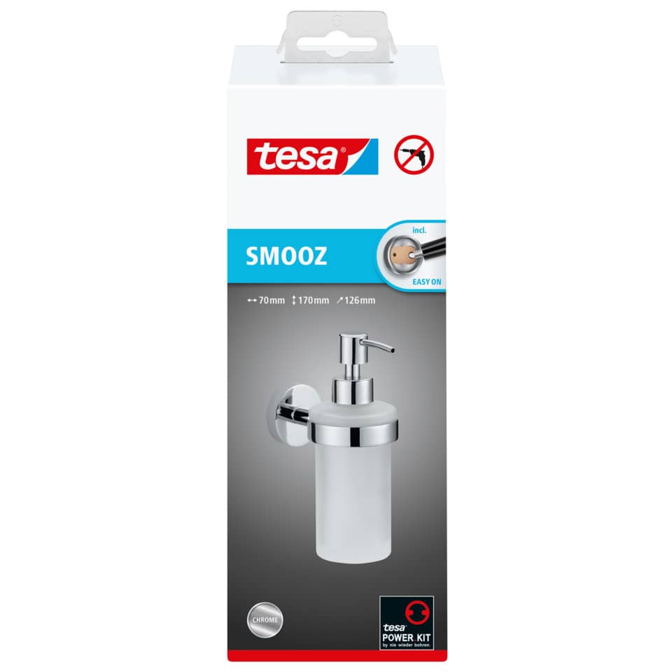 Dispenser sapone liquido tesa Smooz rimovibile e riutilizzabile 40323-00000-00