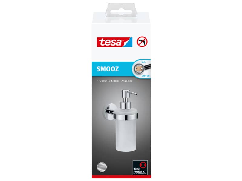 Dispenser sapone liquido tesa Smooz rimovibile e riutilizzabile 40323-00000-00