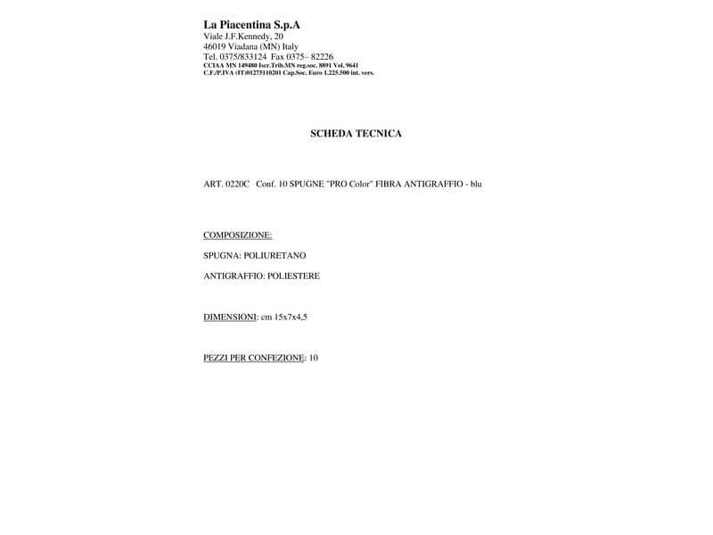 Spugna con abrasivo perfetto factory Pro Color spugna blu /abrasivo bianco 15x7x4,5 cm - conf. 10 pz. - 0220C