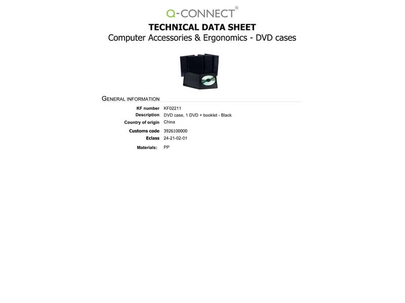 Porta CD/DVD Q-Connect singolo sp. 14 mm nero conf. 5 pezzi - KF02211