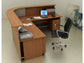 Bancone reception Artexport Presto angolare 90° 96,5x96,5x115h cm finitura noce chiaro - pannello in metallo - BA/4