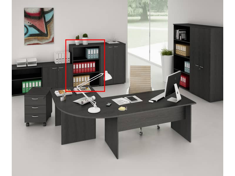 Mobile a giorno medio Artexport Presto 2 ripiani regolabili 80x35x120 cm nero venato frassino - 035/8