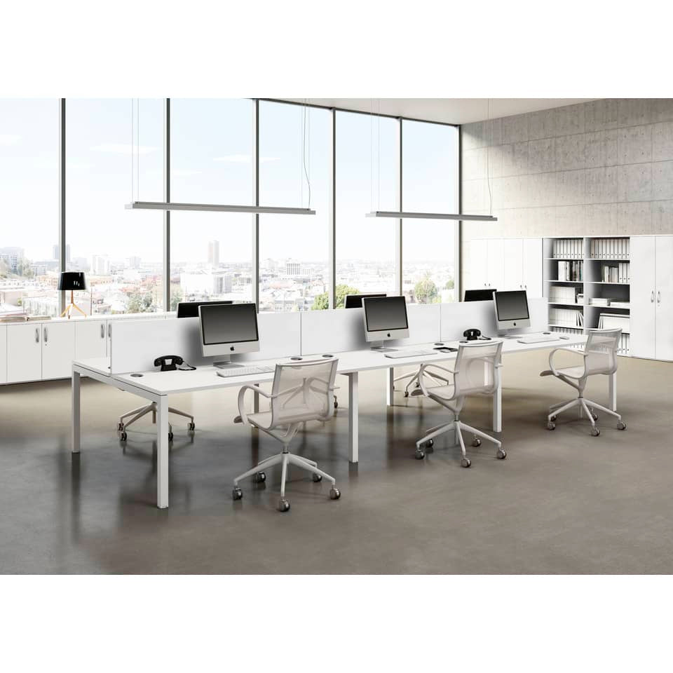 Postazione aggiuntiva doppia Bench per open space Artexport Bridge 140x168x72,5 cm - bianco - BENCH140X2-SEGUITO-3