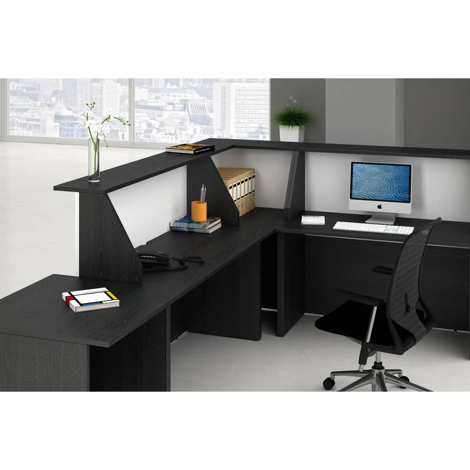 Bancone reception Artexport Musa 120x76x117 cm nero venato-bianco 2824-B12-83