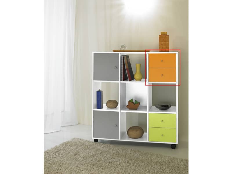 Coppia di cassetti per libreria componibile Artexport Maxicolor 32,5x28,8x32,5 cm - arancio - 2C-MaxC-O