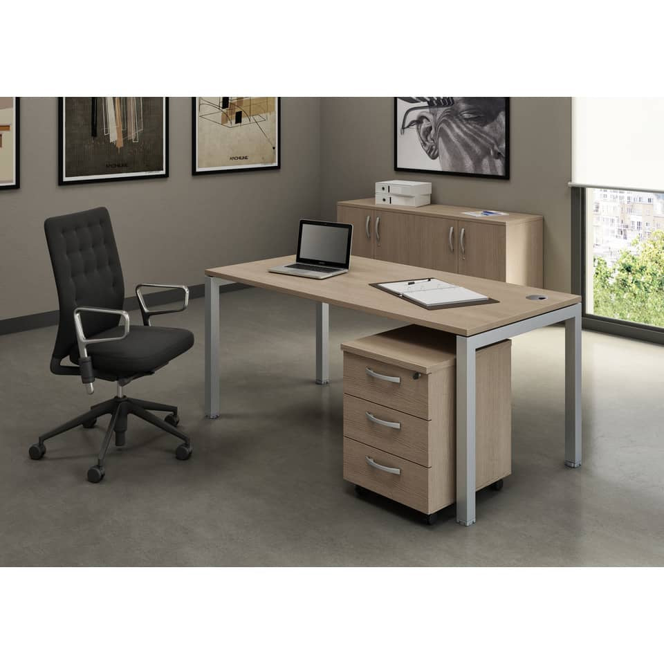 Scrivania per open space Artexport Bridge 180x80x72,5 cm - piano rovere - fianchi in metallo - SOL180-C