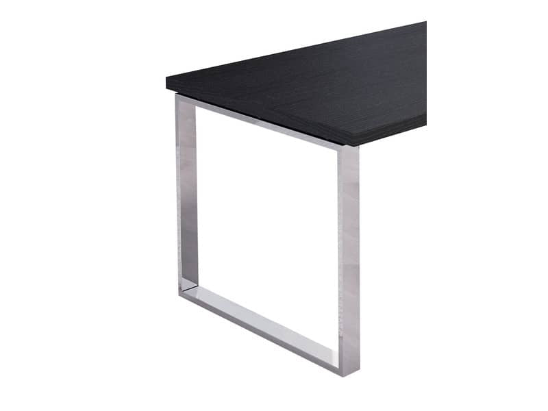 Scrivania manageriale Artexport Flora 225x170x74 cm fianchi metallo nero venato frassino - 902RIT/M/8