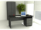 Scrivania Artexport Presto 140x80xH.72 cm - fianchi melanimico spessore 22 mm - nero venato frassino - 002+60111/8