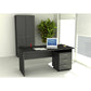 Scrivania Artexport Presto 140x80xH.72 cm - fianchi melanimico spessore 22 mm - nero venato frassino - 002+60111/8
