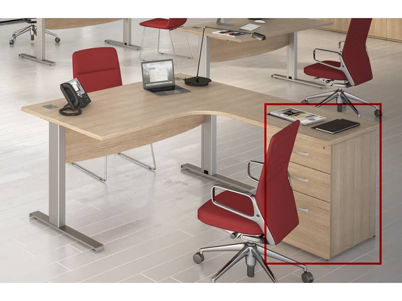 Cassettiera alta 2 cassetti + 1 classificatore Artexport Flex 44x80x73 cm - rovere - CA80-C