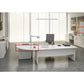 Raccordo angolare 90° per scrivanie Artexport Flex 80x80x73 cm - bianco con gamba grigio alluminio L90E+60011-3