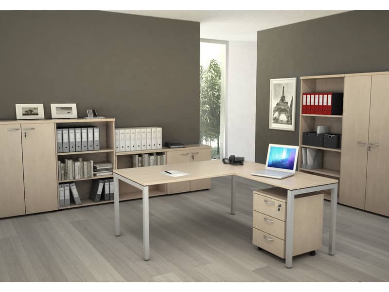 Scrivania Artexport Presto Venere Plus 160x80x72,5 cm piano faggio - gambe in metallo - 66003 + 86711N  + 86308N/6