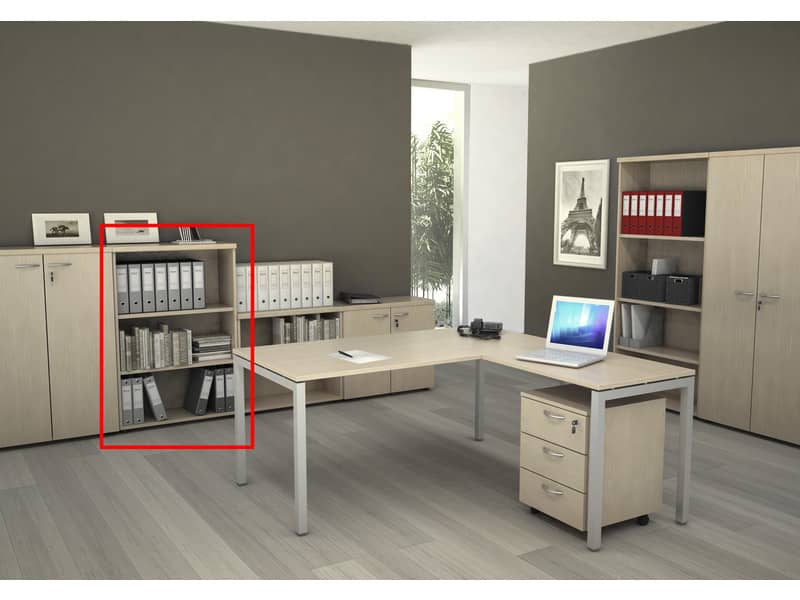 Mobile a giorno medio Artexport Presto 2 ripiani regolabili 80x35x120 cm faggio 035/6