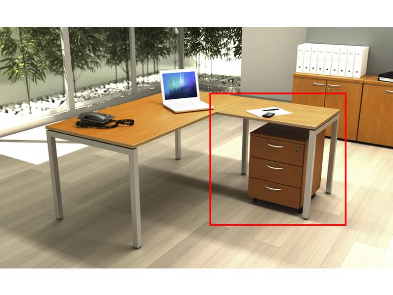 Allungo reversibile dx/sx per scrivania Artexport Presto VenerePlus 80x60x72,5cm noce chiaro - 67001 + 87711N + 86304N/4