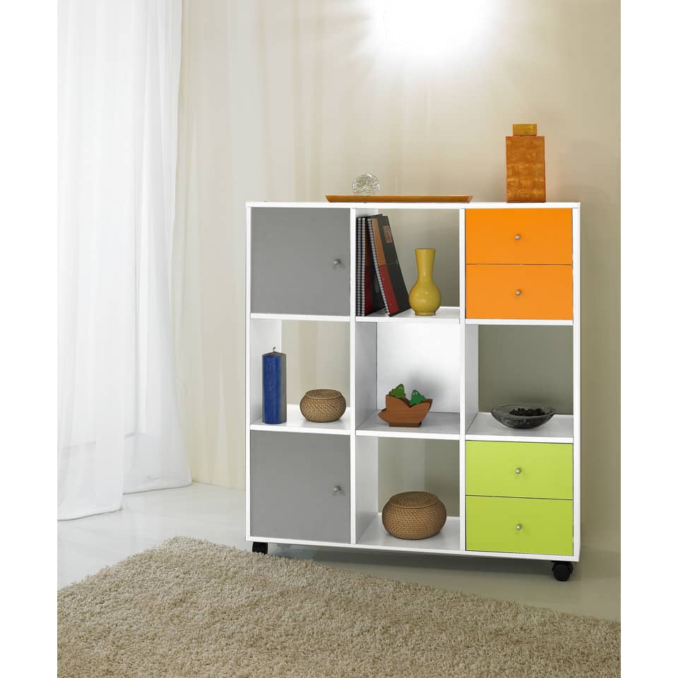 Libreria componibile Artexport Maxicolor - 9 caselle - 104x29,2x103,9 cm - Bianco 9MaxC-3